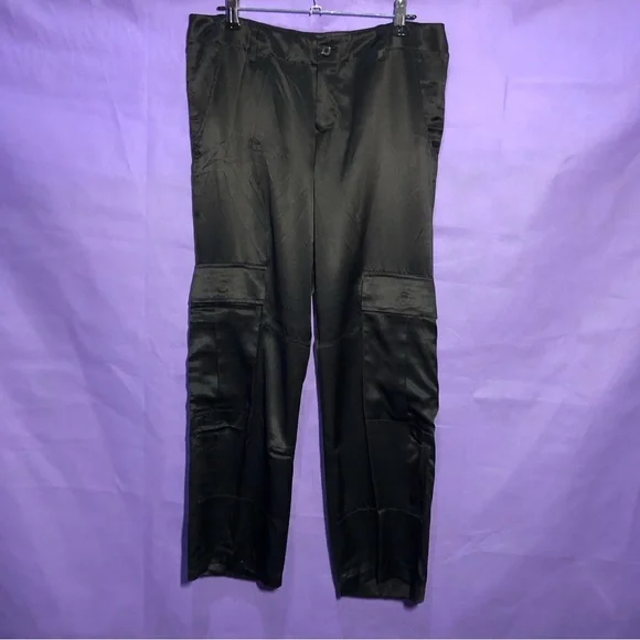 Vintage Y2K Vivienne tam low rise silk cargo pants